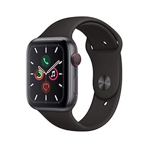 Apple Watch Series 5 (GPS + Cellular, 40MM) Space Gray Aluminum Case with Black Sport Band (Renewed)