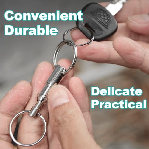 Image of Osilly 4PCS Quick Release Car Keychain, Detachable Auto Pull Apart Key Ring, Dual Split Separate Key Holder, Universal Fit