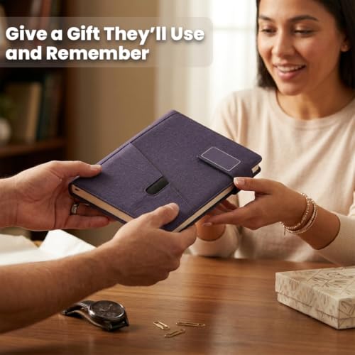 Image of Giftana Office Planner Notebook Diary, Jute Diary with Magnetic Lock, Organizer Diary for Office Personal Daily Planner Notebook Diaries, New Year Corporate Gifts for Employee (Black)