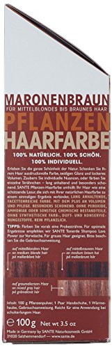 Foto von SANTE Naturkosmetik Pflanzen-Haarfarbe Pulver maronenbraun, Satter braunton, Glänzende Farben, Grauabdeckung, Vegan, 100 g