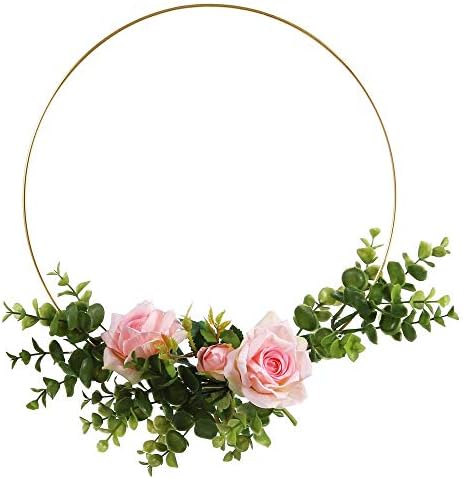 Sntieecr 5 Pack 20 inch/ 50 cm Large Metal Floral Hoop Wreath Macrame Gold Craft Hoop Rings for DIY Wedding Wreath Decor, Dream Catcher and Wall Hanging Craft