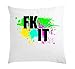 Atprints FK IT Fck It kolorowa pop-art stylowa biała poduszka 40 x 40 cm