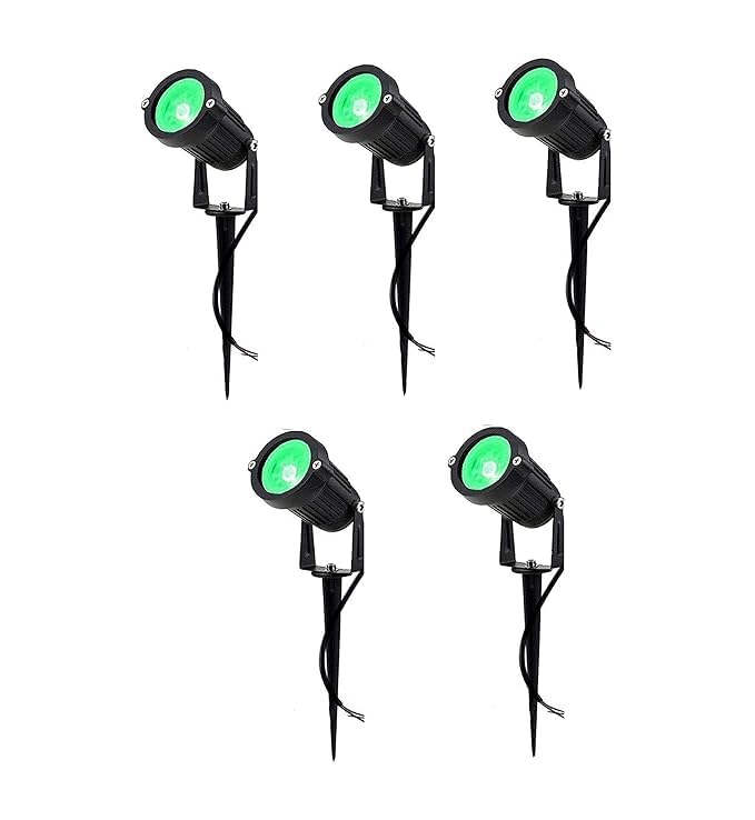 ONLINE GENERATION LED Garden Spot Light with Ground Spike, 5W, IP65 Waterproof, Aluminium Die Cast, Outdoor (Green 5 WATT LED Outdoor Garden Light Pack of 5)-image-16