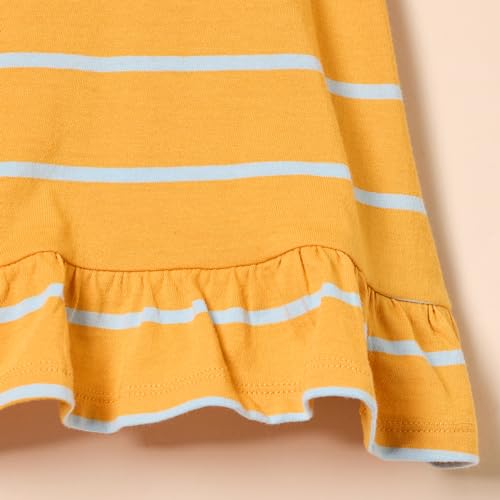 Image of Amazon Essentials Girls and Toddlers' Long-Sleeve Ruffle Hem Outfit Sets with Bowknot Design