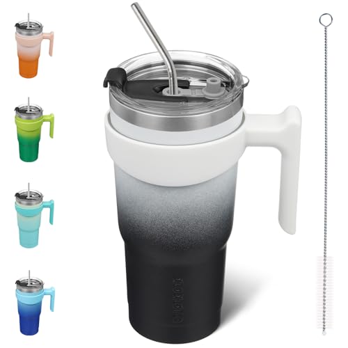 Image of BJPKPK 20 oz Tumbler with Handle & Straw, Insulated Stainless Steel Mug