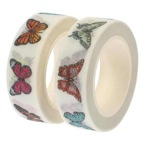 HEALSOPTHY 2 rollos Pegatinas Mariposas Adhesivas para Scrapbook y Planificador de Stickers Decorativos para Diario y Manualidades Fáciles de Despegar y Reutilizables para Decorar Papelería