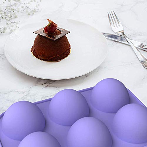 image for Omaky 2Pcs Semi Sphere Silicone Mould Baking DIY Mold For Chocolate, C