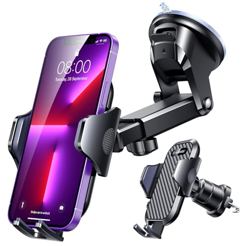 VANMASS 2025 【klasa wojskowa】Uchwyt na telefon komórkowy do samochodu Upgrade 【Najmocniejsza przyssawka i haki wentylacyjne】Uchwyt na telefon komórkowy 4 w 1, obracany o 360°, uchwyt na telefon