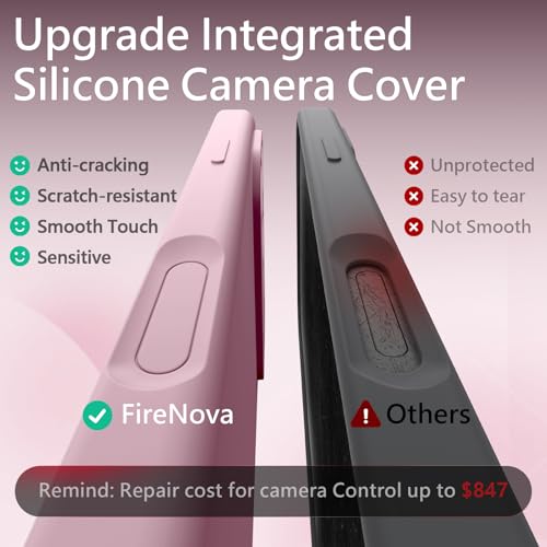 Image of FireNova Magnetic for iPhone 17 Pro Case, Compatible with MagSafe, [Integrated Silicone Camera Control Button] [Camera Protection] Anti-Scratch Microfiber Lining Phone Case, 6.3 inch, Chalk Pink
