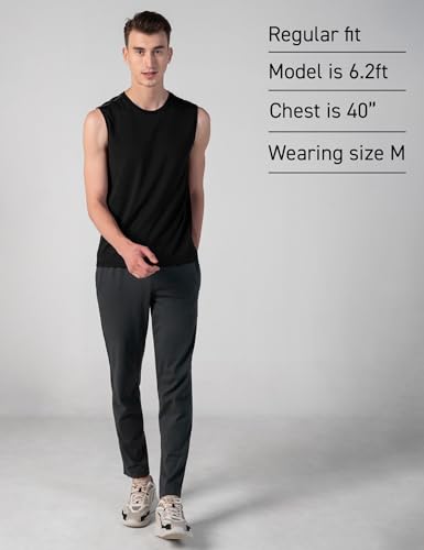 Image of DAMENSCH Men's Cotton Blend Regular Fit Breeeze Gym Vests Workout, Ultra-Lightweight Gym Sando, Anti-Fade Cotton Blend Tank Top, Quick-Dry Sleeveless Vest