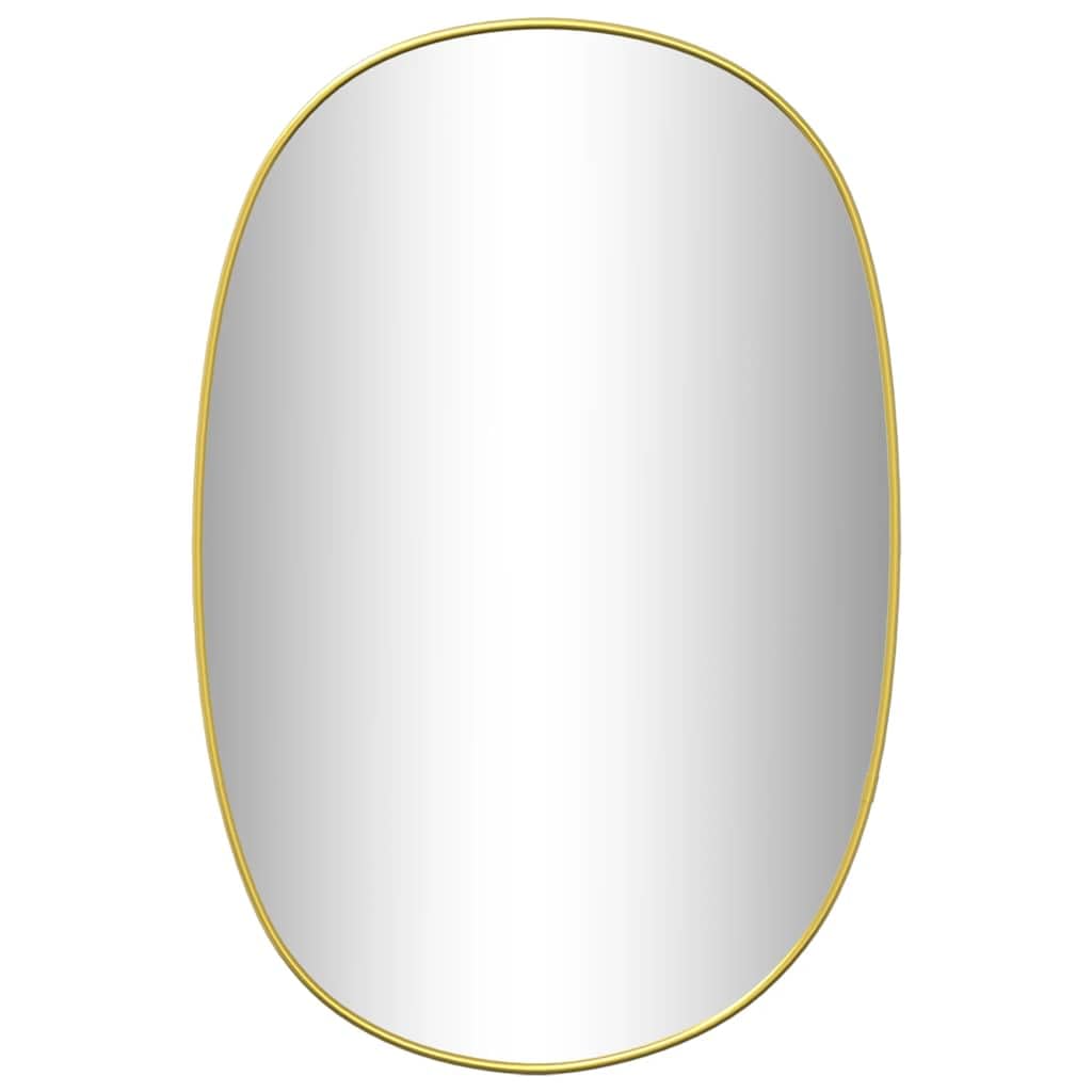 Espejo de pared dorado de 60 x 40 cm, espejo de baño rectangular, marco de PVC duradero, reflectante, fácil de montar, para dormitorio, pasillo, sala de estar