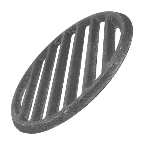 VICASKY Parrilla de hierro fundido redonda duradera para carbón vegetal y parrillas de gas para barbacoa y exteriores, distribución uniforme del calor, fácil y de usar