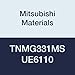 Mitsubishi Materials TNMG331MS UE6110 CVD Coated Carbide TN Type Negative Turning Insert with Hole, Triangular, 0.375" IC, 0.187" Thick, 0.016" Corner Radius, MS Breaker (Pack of 10)