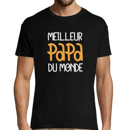 T-Shirt Homme Meilleur Papa du monde-07 : idée cadeau anniversaire et fête des pères