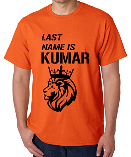 Image of Caseria Men's Cotton Printed T-Shirt -Last Name is Kumar | 100% Cotton | Half Sleeves | Regular Fit | Printed | Round Neck | Graphic T Shirt