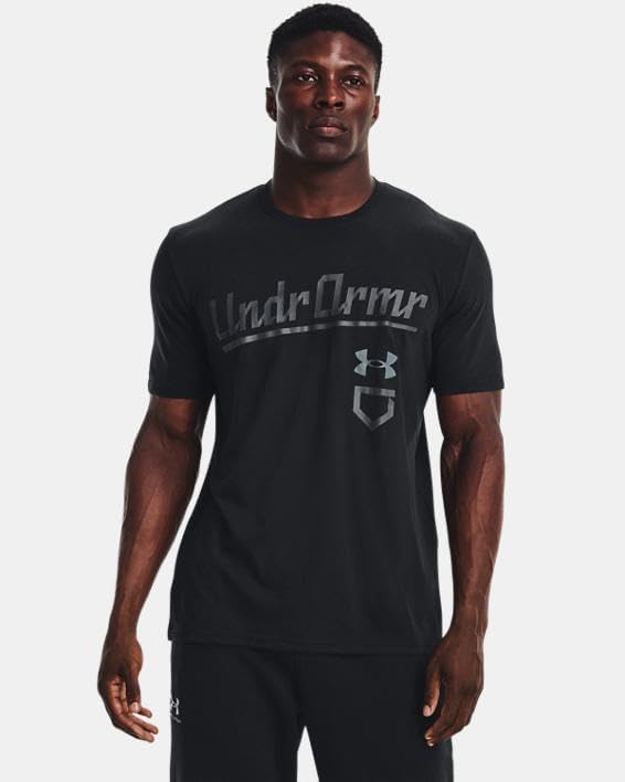 Under Armour Men's Baseball Script SS Loose Grey Short-Sleeve Shirt (L)