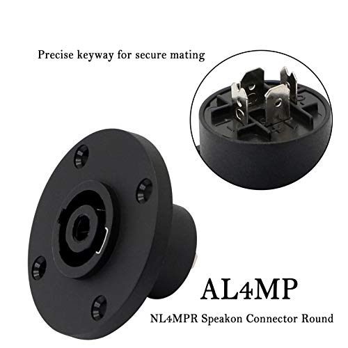Image of Speakon NL4FC，GELRHONR NL4 Connector Round Speaker Plug Twist Lock 4 Pole Speaker Plug Compatible with Speakon NL4FC, NL4FX, NLT4X, NL2FC, NA4LJ, NA4LJX, NL4MP, NL4MPR - 2 Pairs