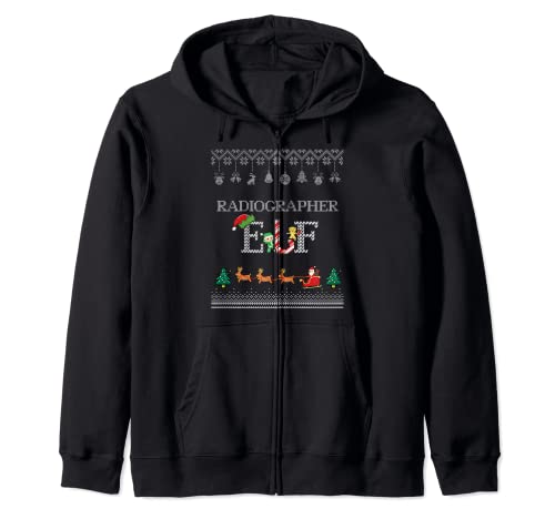Feo Navidad Radiógrafo Elfo Radiología Xray Tech Holiday Sudadera con Capucha