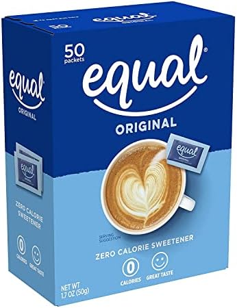 EQUAL Original 0 Calorie Sweetener Sachets, 50 Counts, FFAD677