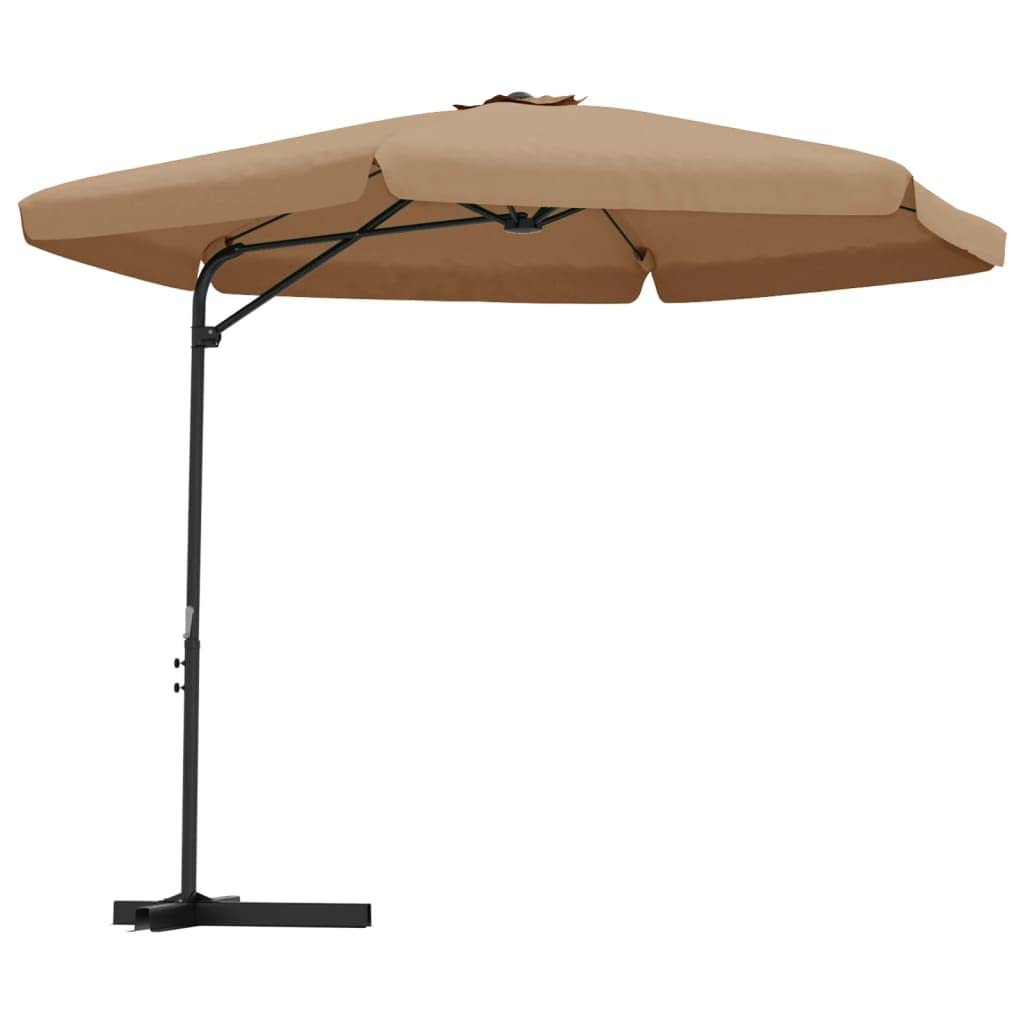 vidaXL Sombrilla de Pared con Palo de Aluminio Parasol Paraguas Quitasol Artículos de Exterior Jardinería Terraza Aire Libre Gris Topo 300 cm
