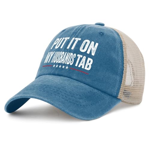Image of Put It On My Husbands Tab Hat for Mens Funny Ball Cap Men AllBlack Ball Cap Vintage Unique Gifts for Cooks