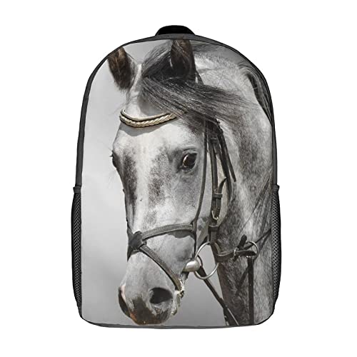Sac à dos imprimé en 3D horse sports grand volume pour école et loisirs