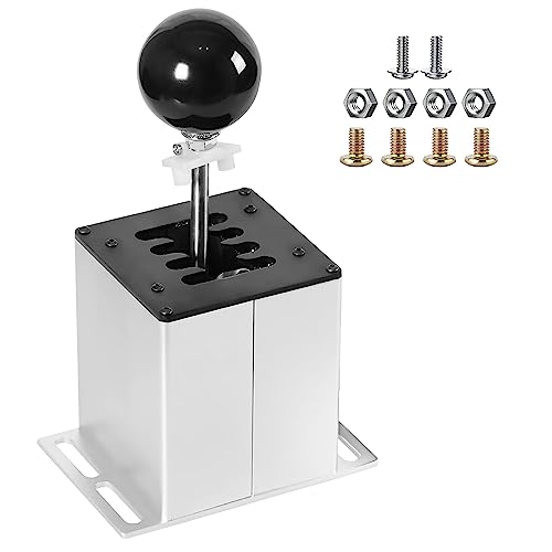 USB Simulator Shifter Compatible with Logitech G29 /G27 /G25 /G920 T300RS/GT Steering Wheel , Applicable for ATS ETS Dust WRC Sim Racing Games H Shifter with Carbon Fiber Grip - 7+R White(PC System)