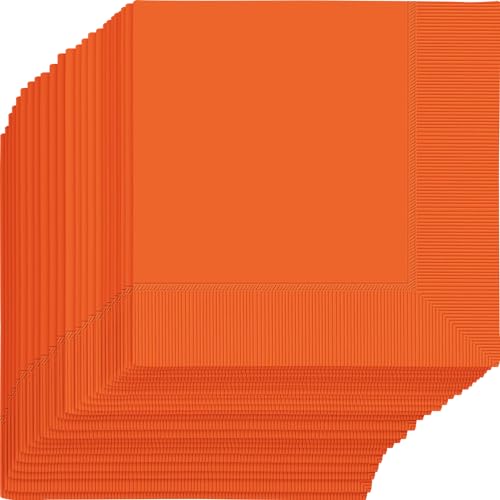 Amscan 60215.05 Festive Orange Peel 2-Ply Beverage Napkins cover