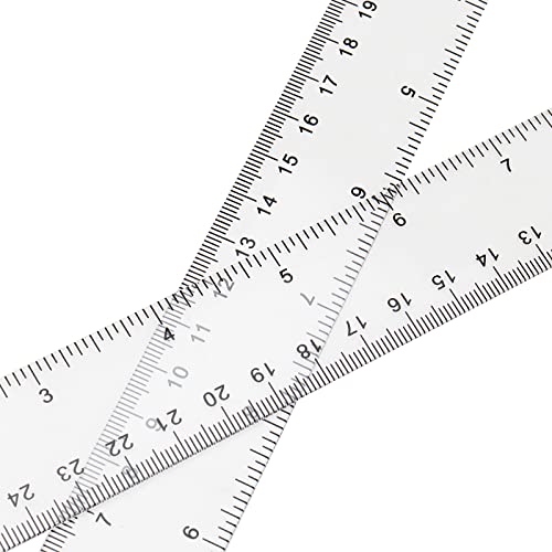 MUKCHAP 20-Piece 30cm/12 Inch Plastic Ruler Set, Clear Straight Ruler with Inches and Metric - Image 4