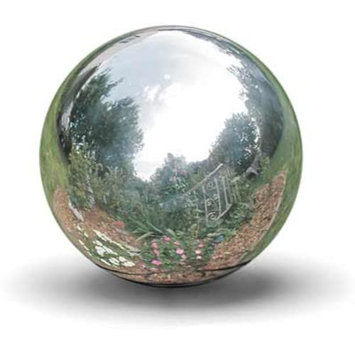 4" Silver Stainless Steel Gazing Ball for Outdoors, Garden, Backyard, and Home Decor