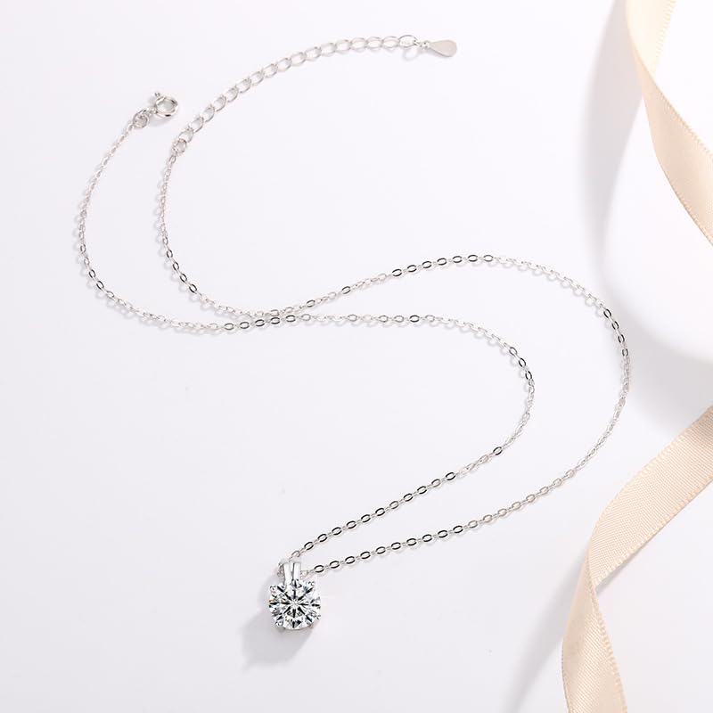 1-3Carat Colored Moissanite Necklace for Women Gift S925 Silver Laboratory Cultivated Diamond Jewelry4