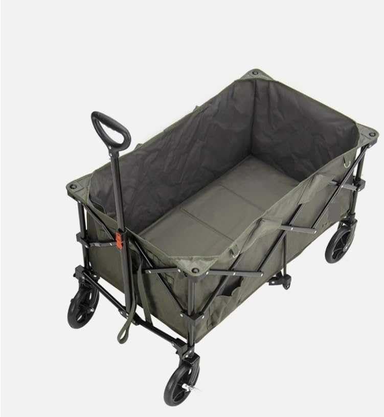 Zusammenklappbarer Outdoor-Allzweckwagen, Aufbewahrungswagen – Festivalwagen, Campingwagen, Gartenwagen, tragbarer Transportwagen, Strandwagen, zusammenklappbarer Camping-Picknickwagen, praktischer W – Bild 5