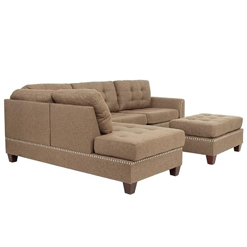 Poundex Sectional Sofa In Coffee Finish #TOP3