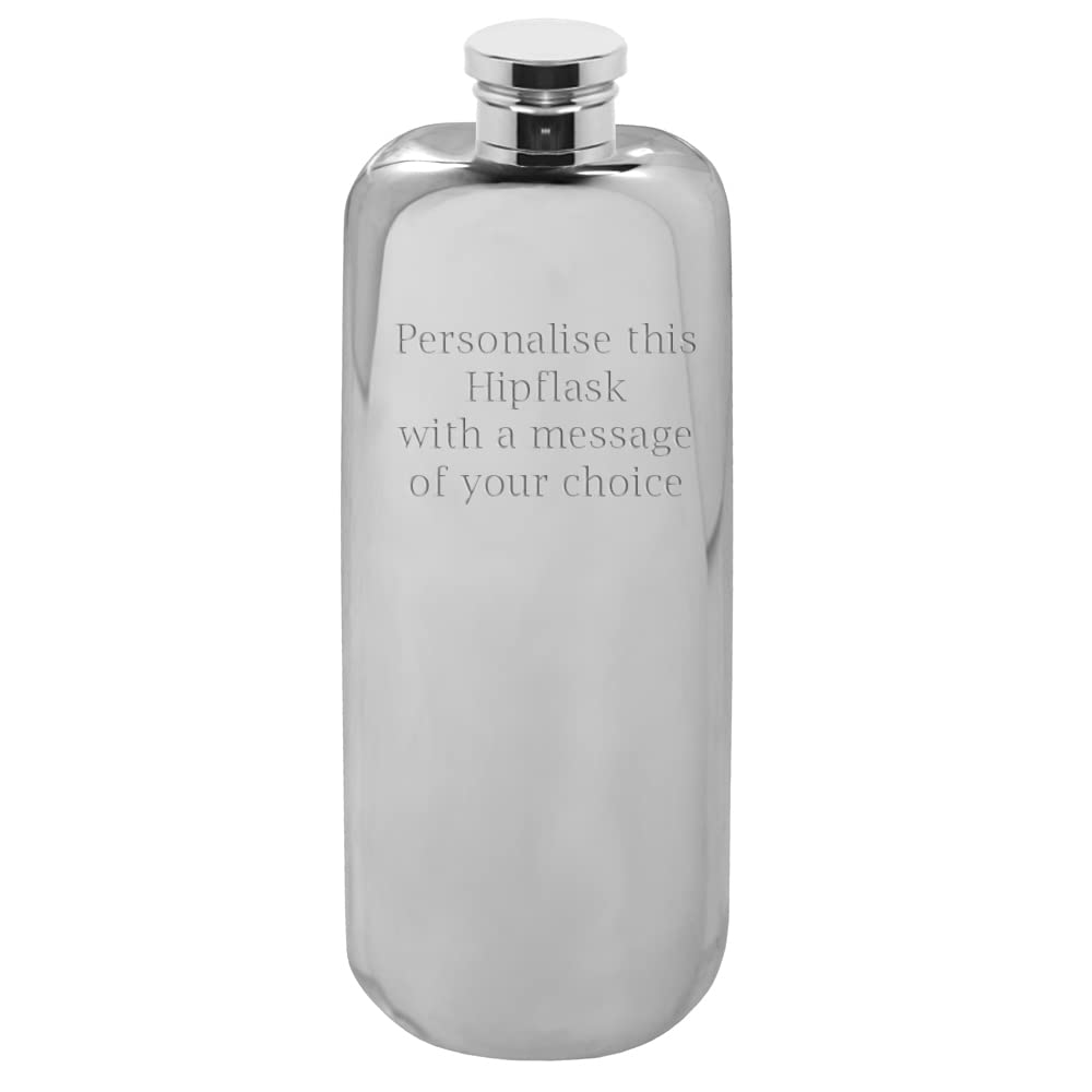 English Pewter Company Sheffield, England Women's Black,Platinum,Silver English Pewter Company Plain 3Oz Top Pocket Pewter Hip Flask. Personalised With Free Engraving [Sf224]