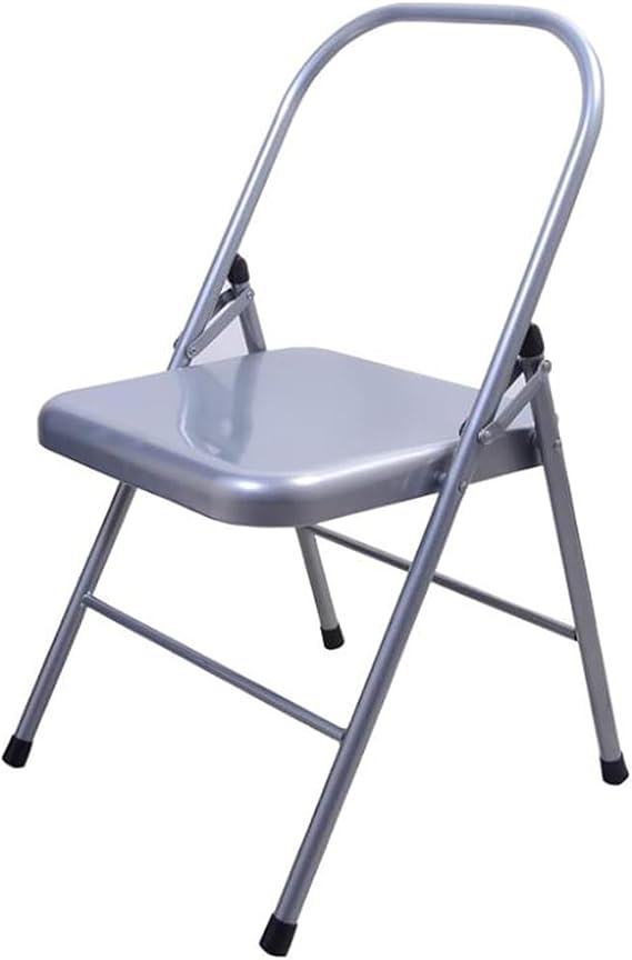 Iyengar Yoga Chair Backless Chair for Yoga Practice Metal Yoga Assist Chair Foldable Yoga Auxiliary Chair for Deepening Yoga Practice