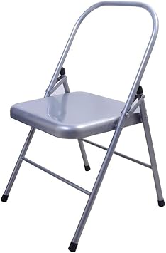 Iyengar Yoga Chair Backless Chair for Yoga Practice Metal Yoga Assist Chair Foldable Yoga Auxiliary Chair for Deepening Yoga Practice