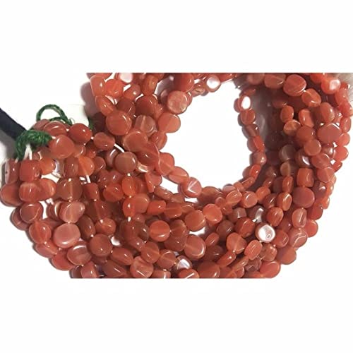 Perles de pierre de lune orange LKBEADS en forme de pièce de 4mm pour création de bijoux