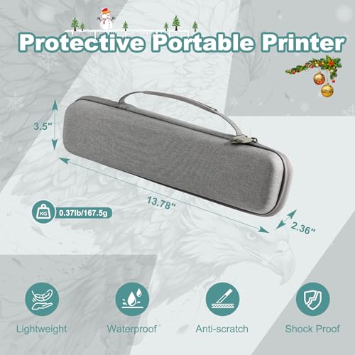 Image of Tattoo Case, Compatible with Phomemo TP88 /M08F /TP81 /TP83 A4 Portable Printer&Tattoo Machines, for Travel Printer Storage Papers & USB Cable, Shockproof (Case Only), Gray