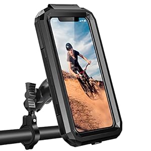 WACCET Fiets Telefoon Houder, [Nieuwe Upgraded] Motorfiets Telefoon Houder Waterdicht 360 ° Rotatie Universele Fiets Stuur Telefoon Mount Houder Voor 3.5 “tot 6.8” Smartphones