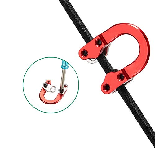 Cyyltd Archery Compound Bow D Loop, Metal U Nock Bowstring Safety Rope Bow Release Buckle, Hunting Shooting Aid Compound Bow Accessories With Extra Install Tool (Red) #TOP2