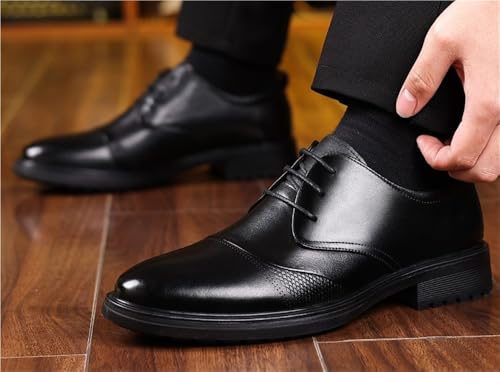Mens Breathable Summer First Layer Leather Dress Shoes Business Formal Korean Office Shoes3