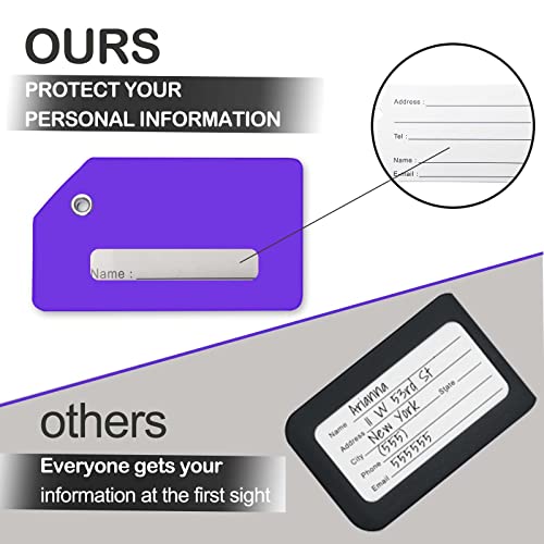 Image of 8pack Luggage Tags for Suitcases with Name ID Card