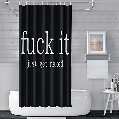 DORCEV Funny Quotes Shower Curtain, Black, 48x72 inch