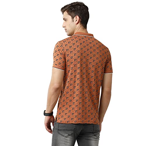 Classic Polo Mens Cotton Printed Half Sleeve Slim Fit Polo Neck T-Shirt