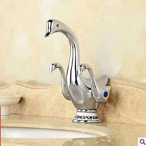 Robinet de lavabo doré à double poignée pour une salle de bain de luxe
