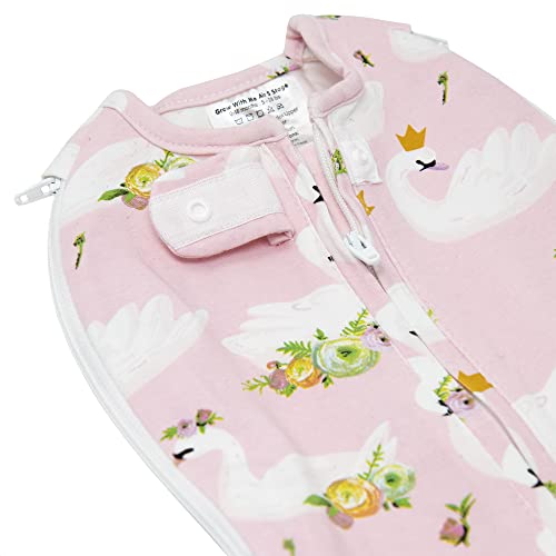 Image of Woombie Grow with Me Air Baby Swaddling Blanket, Convertible Swaddle Fits Babies 0-9 Months, Expands to Wearable Blanket for Babies up to 18 Months, Princess Swan