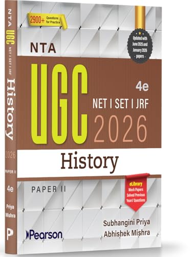 Image of Pearson UGC NET History 4th Edition | For NET /SET /JRF | Solved 2025-26 Papers, PYQs 2012-25, Ancient, Medieval, Modern & Historiography (UGC preparation series 2026)