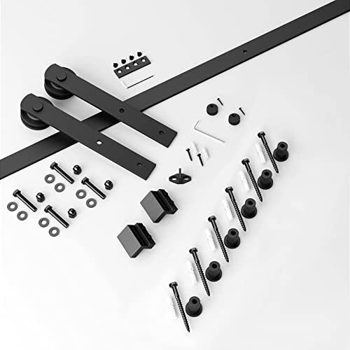Image of SMARTSTANDARD 7.5ft Sliding Barn Door Hardware kit, Fit 42-45 inch W Doorpanel