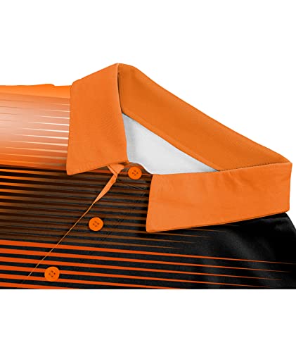 Zity Mens Polo Shirt Short Sleeve Sports Golf Tennis T-Shirt 045-2-Black Orange-Xl #TOP3