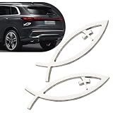WZP 2PCS Jesus Fish Decal Emblem, 3D Aluminum Alloy Christian Fish Symbol for Car, Weatherproof Jesus Car...